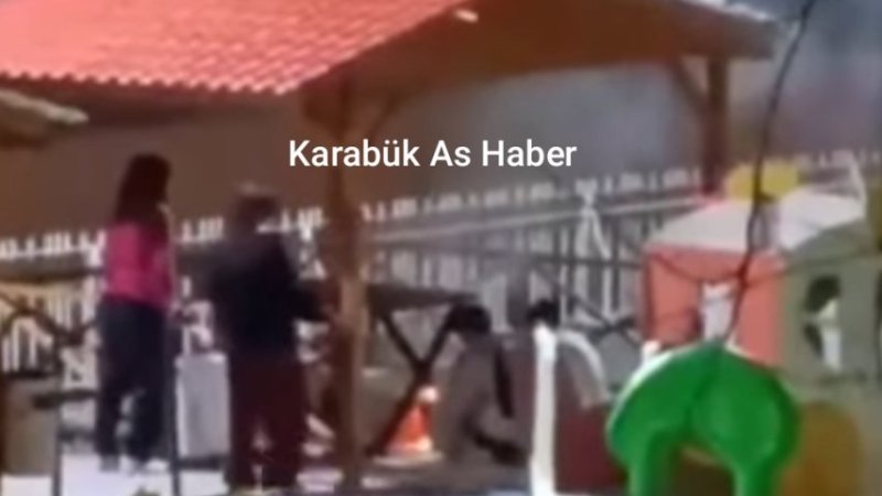 KARABÜK’TE PARK'TAKİ OTURMA ALANINI YAKMAYA ÇALIŞTILAR.