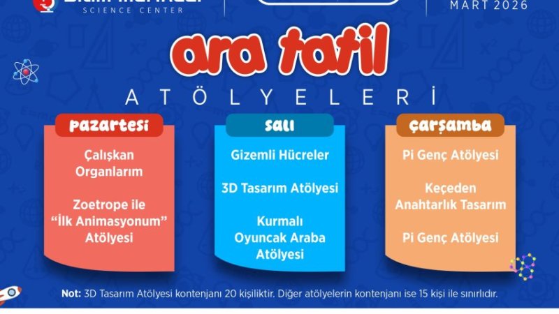 Karabük Bilim Merkezi’nde Ara Tatil Atölyeleri Başlıyor