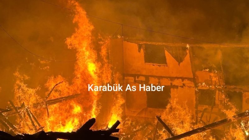 Eskipazar'da Ahşap Ev Alevlere Teslim Oldu.